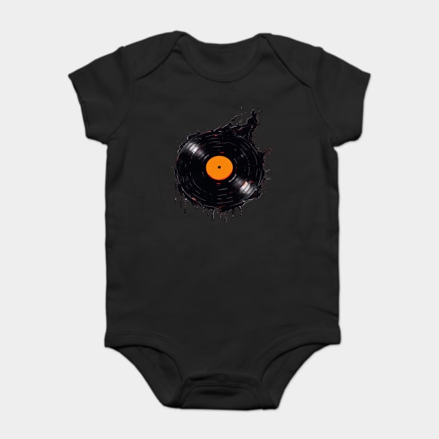 Melting Vinyl Record Baby Bodysuit by UrbanLifeApparel